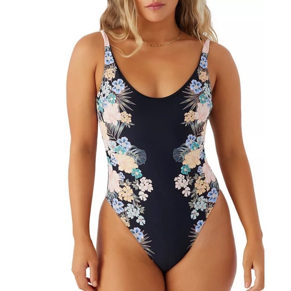 ONeill Juniors Macaw Tropical North Black One Piece Swimsuit Size XL